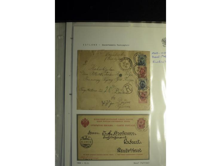 KREISSTEMPEL ESTLAND: 1860/1906, interessante Sammlung von 66 Briefen, Ganzsachen und Umschlägen, dabei R-Briefe, Wertbriefe,