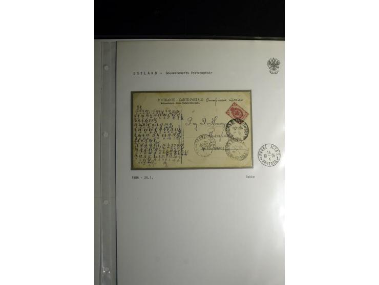 KREISSTEMPEL ESTLAND: 1860/1906, interessante Sammlung von 66 Briefen, Ganzsachen und Umschlägen, dabei R-Briefe, Wertbriefe,