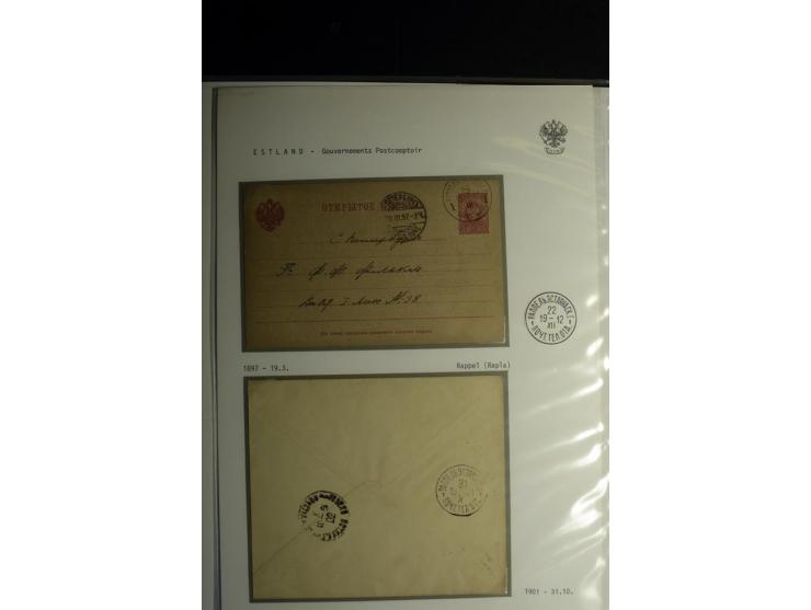 KREISSTEMPEL ESTLAND: 1860/1906, interessante Sammlung von 66 Briefen, Ganzsachen und Umschlägen, dabei R-Briefe, Wertbriefe,