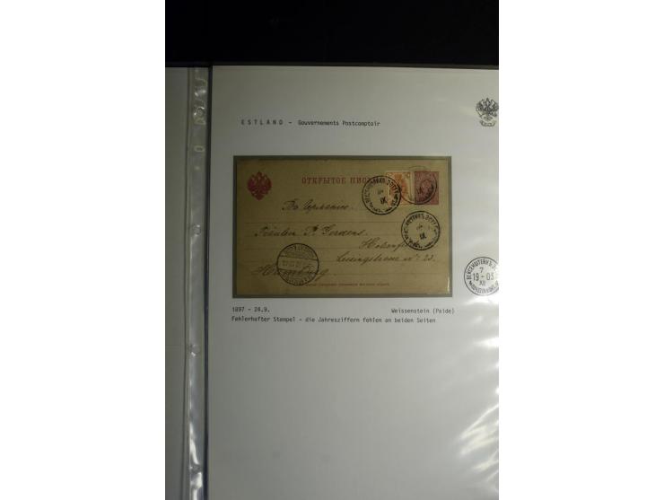 KREISSTEMPEL ESTLAND: 1860/1906, interessante Sammlung von 66 Briefen, Ganzsachen und Umschlägen, dabei R-Briefe, Wertbriefe,