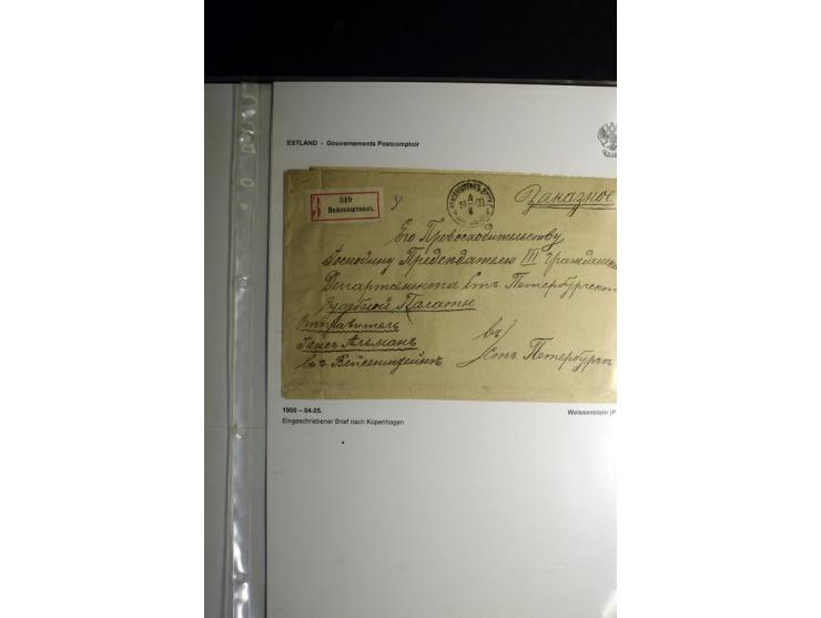 KREISSTEMPEL ESTLAND: 1860/1906, interessante Sammlung von 66 Briefen, Ganzsachen und Umschlägen, dabei R-Briefe, Wertbriefe,