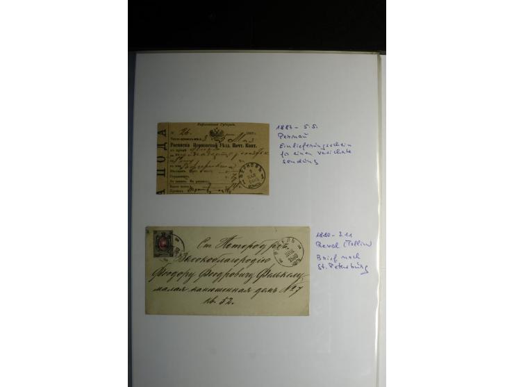 KREISSTEMPEL ESTLAND: 1860/1906, interessante Sammlung von 66 Briefen, Ganzsachen und Umschlägen, dabei R-Briefe, Wertbriefe,