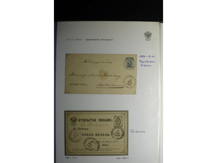 KREISSTEMPEL ESTLAND: 1860/1906, interessante Sammlung von 66 Briefen, Ganzsachen und Umschlägen, dabei R-Briefe, Wertbriefe,