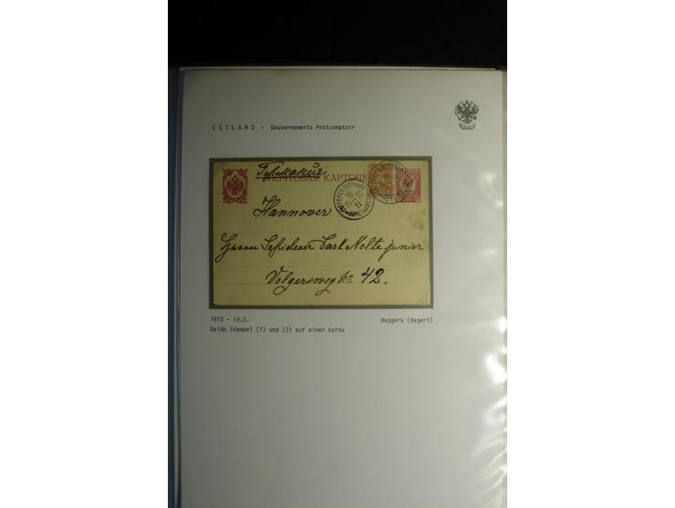 KREISSTEMPEL ESTLAND: 1860/1906, interessante Sammlung von 66 Briefen, Ganzsachen und Umschlägen, dabei R-Briefe, Wertbriefe,