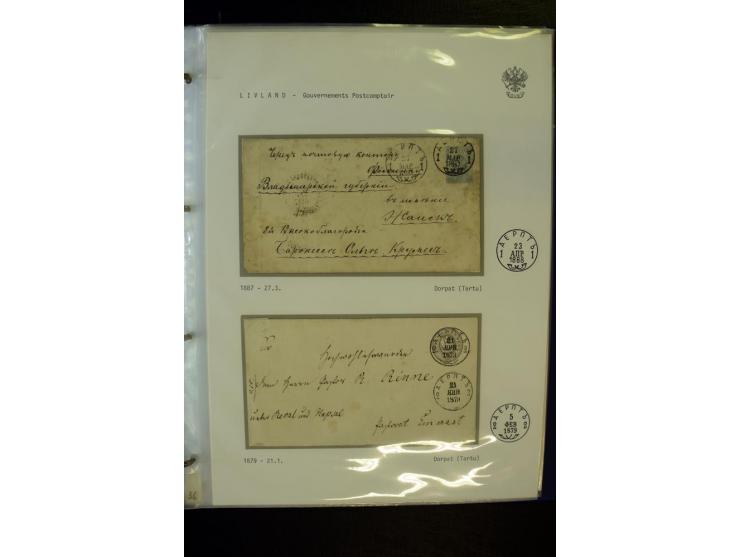 KREISSTEMPEL LIVLAND: 1869/1914, interessante Sammlung von 49 Briefen, Ganzsachen und Umschlägen inkl. R-Briefen und  einer G