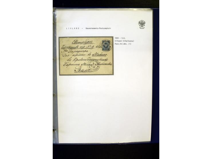 KREISSTEMPEL LIVLAND: 1869/1914, interessante Sammlung von 49 Briefen, Ganzsachen und Umschlägen inkl. R-Briefen und  einer G