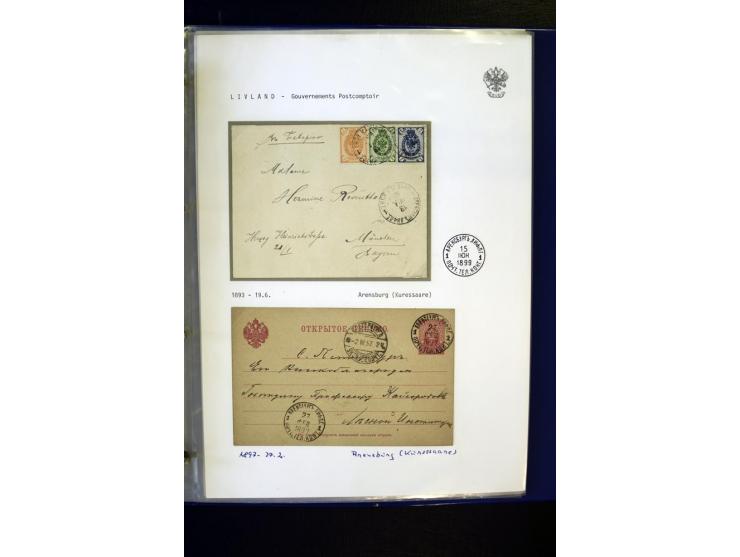 KREISSTEMPEL LIVLAND: 1869/1914, interessante Sammlung von 49 Briefen, Ganzsachen und Umschlägen inkl. R-Briefen und  einer G