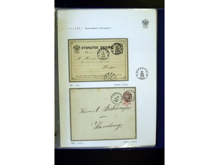 KREISSTEMPEL LIVLAND: 1869/1914, interessante Sammlung von 49 Briefen, Ganzsachen und Umschlägen inkl. R-Briefen und  einer G