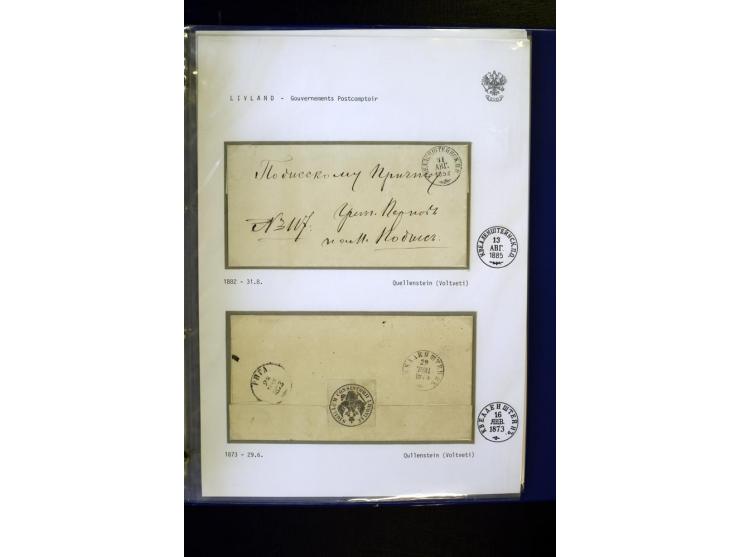 KREISSTEMPEL LIVLAND: 1869/1914, interessante Sammlung von 49 Briefen, Ganzsachen und Umschlägen inkl. R-Briefen und  einer G