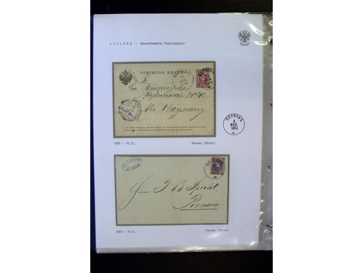 KREISSTEMPEL LIVLAND: 1869/1914, interessante Sammlung von 49 Briefen, Ganzsachen und Umschlägen inkl. R-Briefen und  einer G