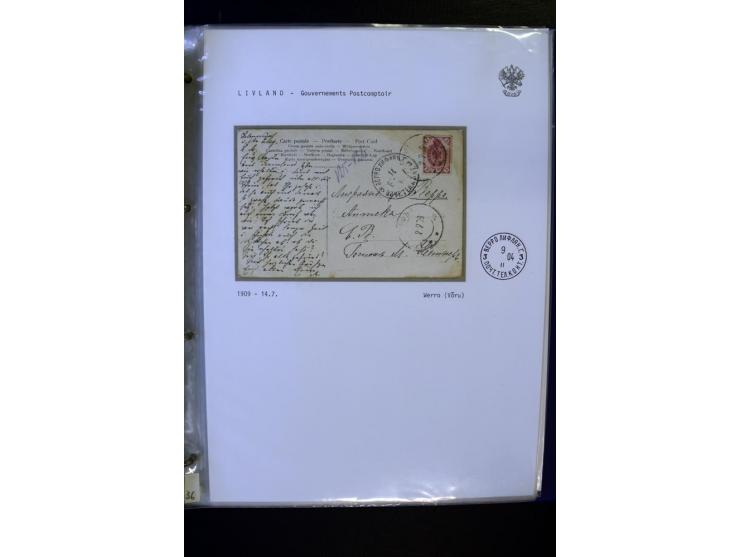 KREISSTEMPEL LIVLAND: 1869/1914, interessante Sammlung von 49 Briefen, Ganzsachen und Umschlägen inkl. R-Briefen und  einer G