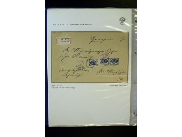 KREISSTEMPEL LIVLAND: 1869/1914, interessante Sammlung von 49 Briefen, Ganzsachen und Umschlägen inkl. R-Briefen und  einer G