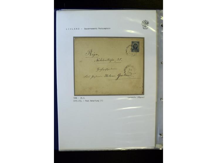 KREISSTEMPEL LIVLAND: 1869/1914, interessante Sammlung von 49 Briefen, Ganzsachen und Umschlägen inkl. R-Briefen und  einer G