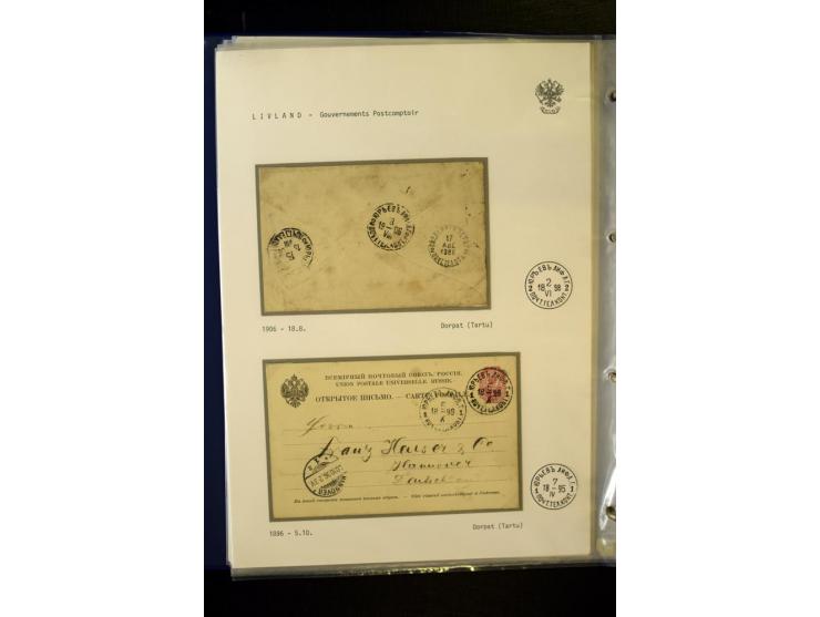 KREISSTEMPEL LIVLAND: 1869/1914, interessante Sammlung von 49 Briefen, Ganzsachen und Umschlägen inkl. R-Briefen und  einer G