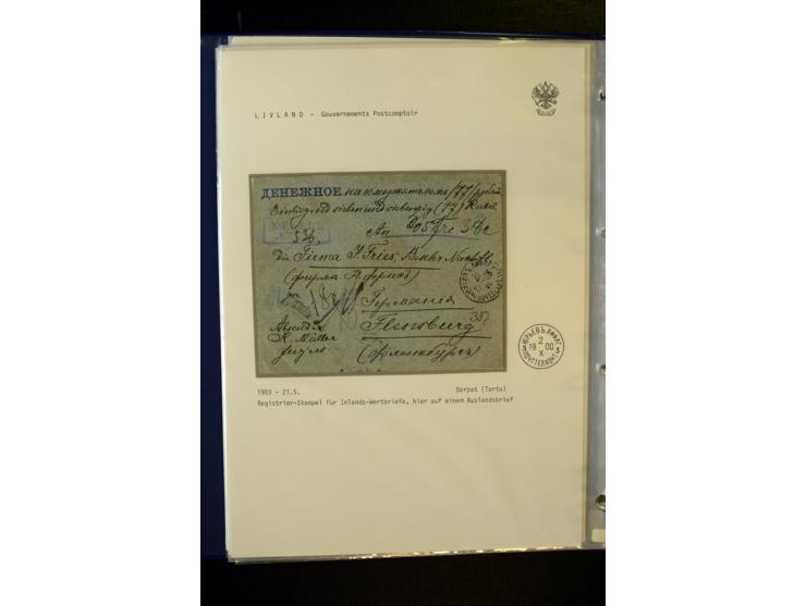 KREISSTEMPEL LIVLAND: 1869/1914, interessante Sammlung von 49 Briefen, Ganzsachen und Umschlägen inkl. R-Briefen und  einer G