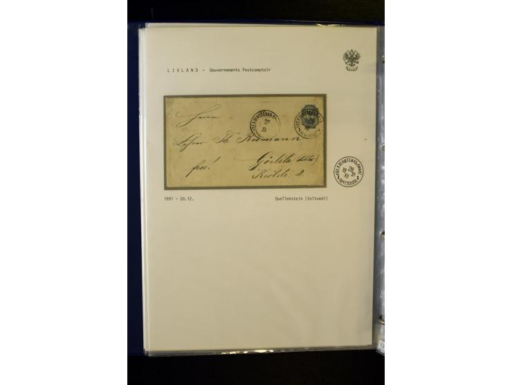 KREISSTEMPEL LIVLAND: 1869/1914, interessante Sammlung von 49 Briefen, Ganzsachen und Umschlägen inkl. R-Briefen und  einer G