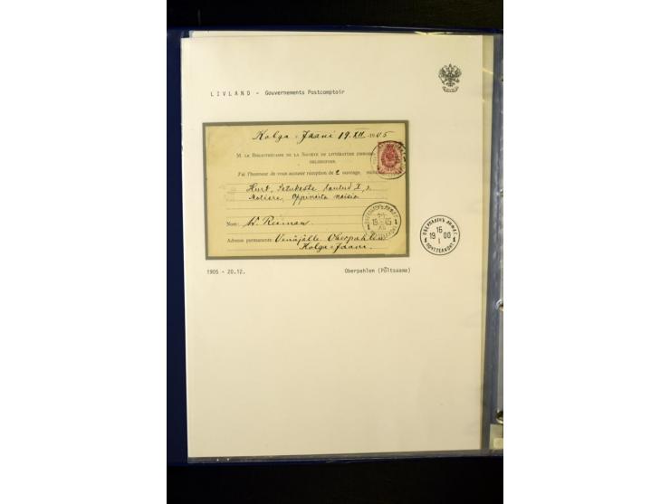 KREISSTEMPEL LIVLAND: 1869/1914, interessante Sammlung von 49 Briefen, Ganzsachen und Umschlägen inkl. R-Briefen und  einer G