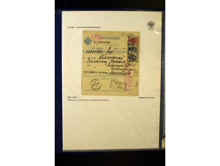 KREISSTEMPEL LIVLAND: 1869/1914, interessante Sammlung von 49 Briefen, Ganzsachen und Umschlägen inkl. R-Briefen und  einer G