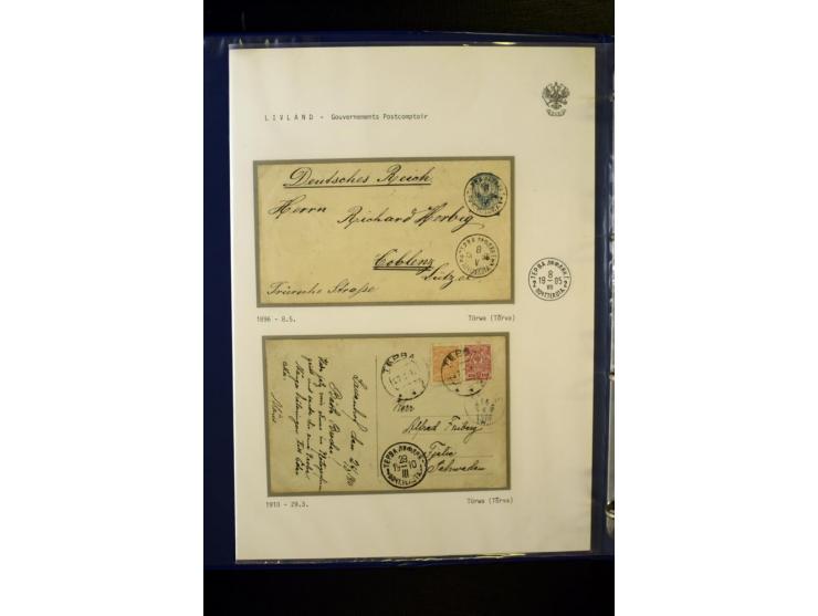 KREISSTEMPEL LIVLAND: 1869/1914, interessante Sammlung von 49 Briefen, Ganzsachen und Umschlägen inkl. R-Briefen und  einer G