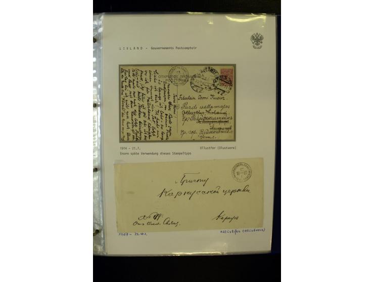 KREISSTEMPEL LIVLAND: 1869/1914, interessante Sammlung von 49 Briefen, Ganzsachen und Umschlägen inkl. R-Briefen und  einer G