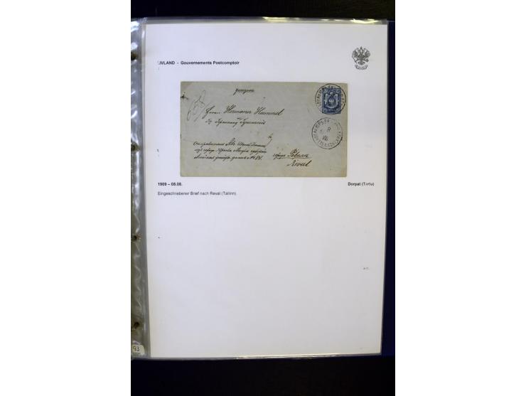 KREISSTEMPEL LIVLAND: 1869/1914, interessante Sammlung von 49 Briefen, Ganzsachen und Umschlägen inkl. R-Briefen und  einer G