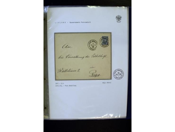 KREISSTEMPEL LIVLAND: 1869/1914, interessante Sammlung von 49 Briefen, Ganzsachen und Umschlägen inkl. R-Briefen und  einer G