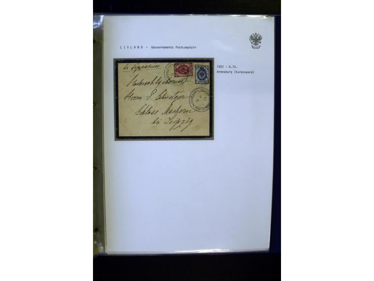 KREISSTEMPEL LIVLAND: 1869/1914, interessante Sammlung von 49 Briefen, Ganzsachen und Umschlägen inkl. R-Briefen und  einer G