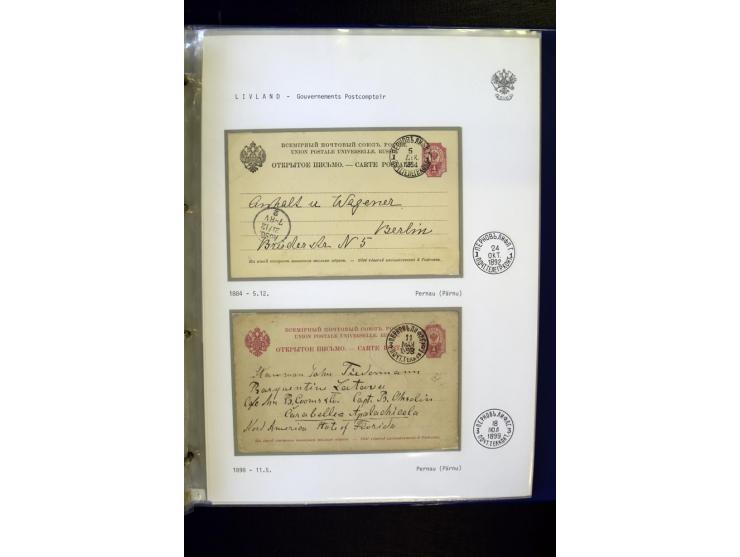 KREISSTEMPEL LIVLAND: 1869/1914, interessante Sammlung von 49 Briefen, Ganzsachen und Umschlägen inkl. R-Briefen und  einer G