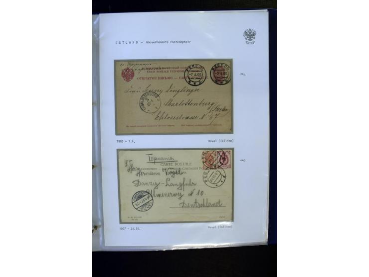 BRÜCKENSTEMPEL ESTLAND: 1904/17, über 60 Briefe und Karten (dabei einige wenige Provinz St. Petersburg), dabei viele R-Briefe