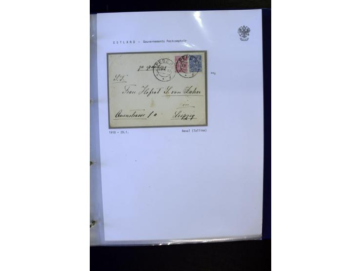 BRÜCKENSTEMPEL ESTLAND: 1904/17, über 60 Briefe und Karten (dabei einige wenige Provinz St. Petersburg), dabei viele R-Briefe