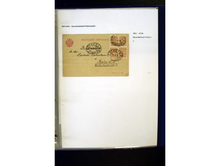 BRÜCKENSTEMPEL ESTLAND: 1904/17, über 60 Briefe und Karten (dabei einige wenige Provinz St. Petersburg), dabei viele R-Briefe