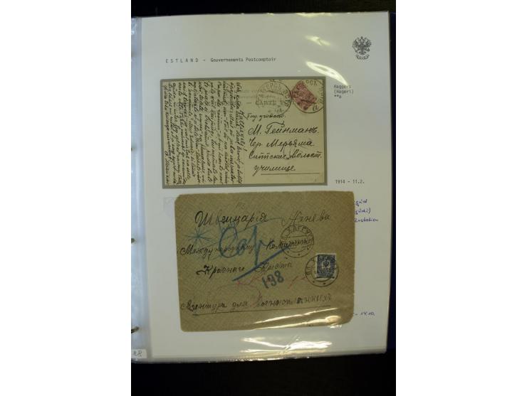 BRÜCKENSTEMPEL ESTLAND: 1904/17, über 60 Briefe und Karten (dabei einige wenige Provinz St. Petersburg), dabei viele R-Briefe