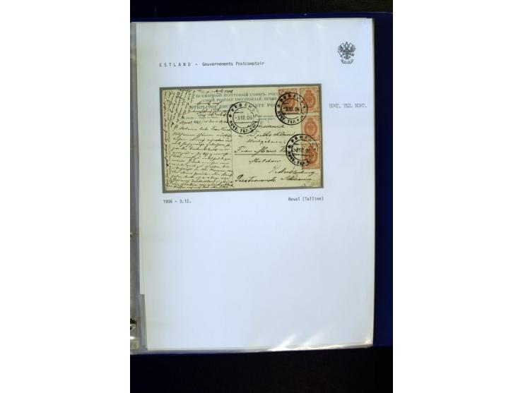 BRÜCKENSTEMPEL ESTLAND: 1904/17, über 60 Briefe und Karten (dabei einige wenige Provinz St. Petersburg), dabei viele R-Briefe