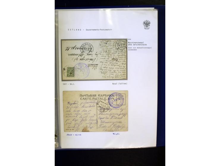 BRÜCKENSTEMPEL ESTLAND: 1904/17, über 60 Briefe und Karten (dabei einige wenige Provinz St. Petersburg), dabei viele R-Briefe