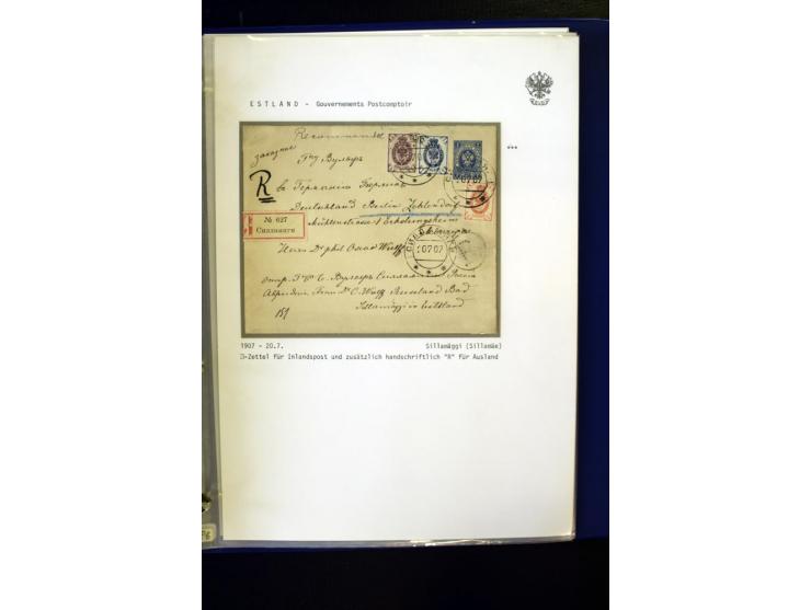 BRÜCKENSTEMPEL ESTLAND: 1904/17, über 60 Briefe und Karten (dabei einige wenige Provinz St. Petersburg), dabei viele R-Briefe