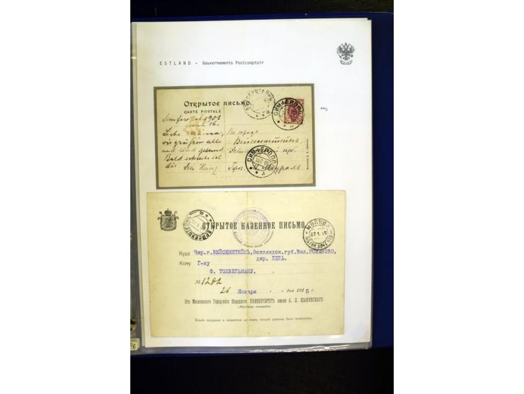 BRÜCKENSTEMPEL ESTLAND: 1904/17, über 60 Briefe und Karten (dabei einige wenige Provinz St. Petersburg), dabei viele R-Briefe