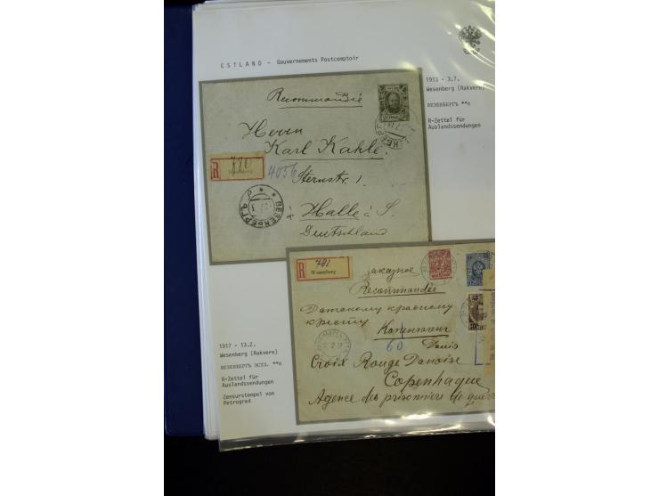 BRÜCKENSTEMPEL ESTLAND: 1904/17, über 60 Briefe und Karten (dabei einige wenige Provinz St. Petersburg), dabei viele R-Briefe