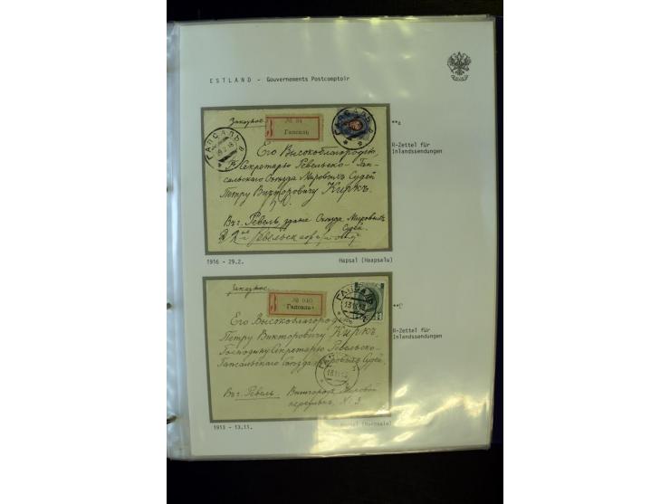 BRÜCKENSTEMPEL ESTLAND: 1904/17, über 60 Briefe und Karten (dabei einige wenige Provinz St. Petersburg), dabei viele R-Briefe