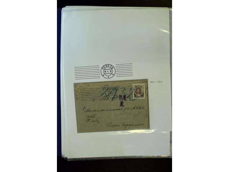 BRÜCKENSTEMPEL ESTLAND: 1904/17, über 60 Briefe und Karten (dabei einige wenige Provinz St. Petersburg), dabei viele R-Briefe