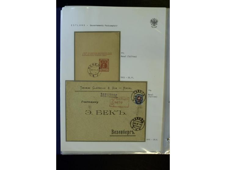 BRÜCKENSTEMPEL ESTLAND: 1904/17, über 60 Briefe und Karten (dabei einige wenige Provinz St. Petersburg), dabei viele R-Briefe