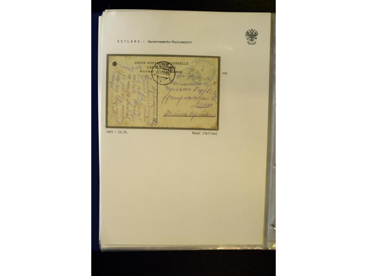 BRÜCKENSTEMPEL ESTLAND: 1904/17, über 60 Briefe und Karten (dabei einige wenige Provinz St. Petersburg), dabei viele R-Briefe