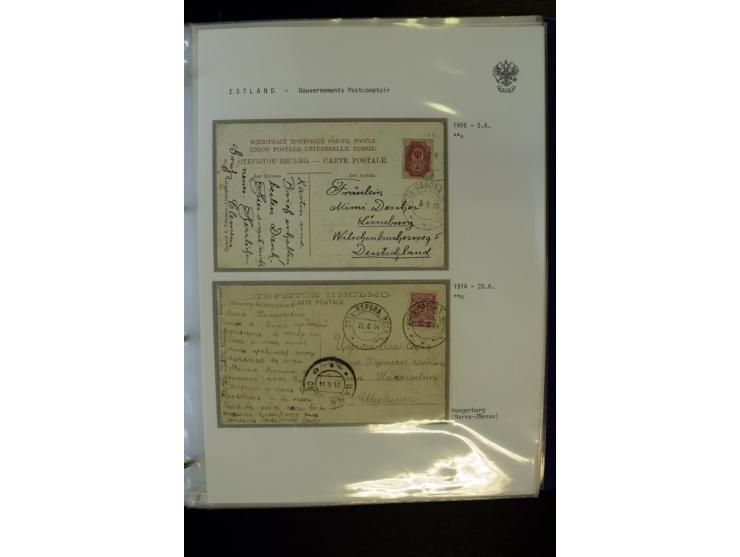 BRÜCKENSTEMPEL ESTLAND: 1904/17, über 60 Briefe und Karten (dabei einige wenige Provinz St. Petersburg), dabei viele R-Briefe