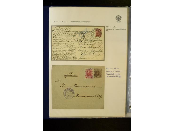 BRÜCKENSTEMPEL ESTLAND: 1904/17, über 60 Briefe und Karten (dabei einige wenige Provinz St. Petersburg), dabei viele R-Briefe