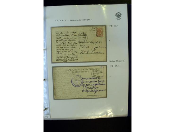 BRÜCKENSTEMPEL ESTLAND: 1904/17, über 60 Briefe und Karten (dabei einige wenige Provinz St. Petersburg), dabei viele R-Briefe
