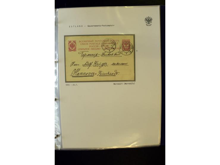 BRÜCKENSTEMPEL ESTLAND: 1904/17, über 60 Briefe und Karten (dabei einige wenige Provinz St. Petersburg), dabei viele R-Briefe