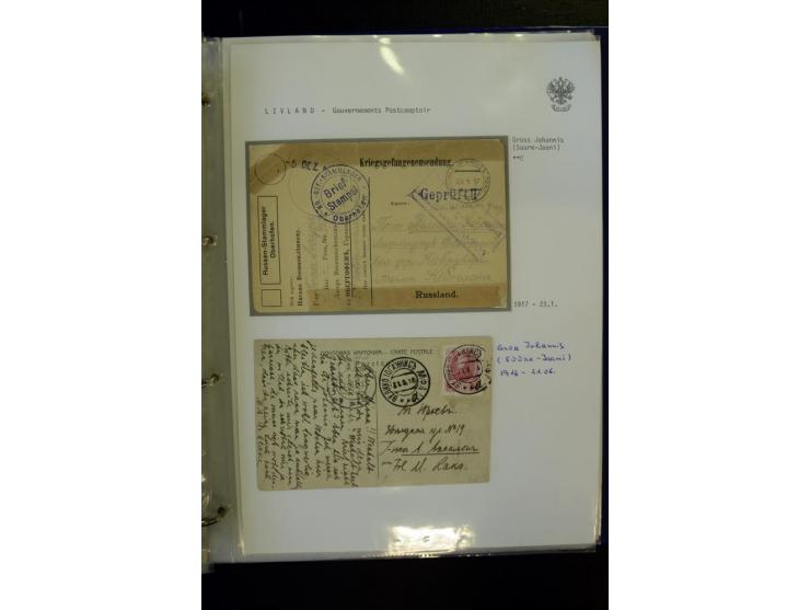BRÜCKENSTEMPEL LIVLAND: 1904/17, über 30 Briefe und Karten, dabei viele R-Briefe, außerdem Ansichtskarten und Zensuren, zwei 