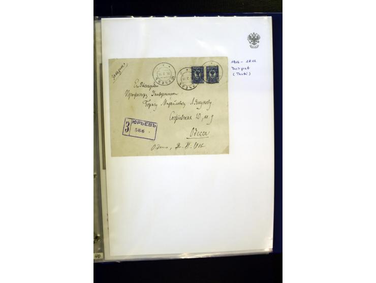 BRÜCKENSTEMPEL LIVLAND: 1904/17, über 30 Briefe und Karten, dabei viele R-Briefe, außerdem Ansichtskarten und Zensuren, zwei 