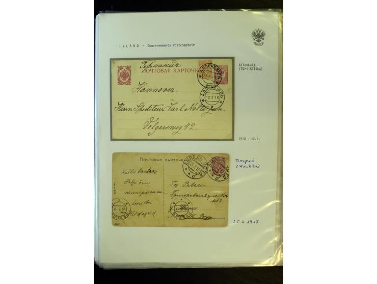 BRÜCKENSTEMPEL LIVLAND: 1904/17, über 30 Briefe und Karten, dabei viele R-Briefe, außerdem Ansichtskarten und Zensuren, zwei 