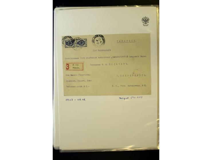 BRÜCKENSTEMPEL LIVLAND: 1904/17, über 30 Briefe und Karten, dabei viele R-Briefe, außerdem Ansichtskarten und Zensuren, zwei 