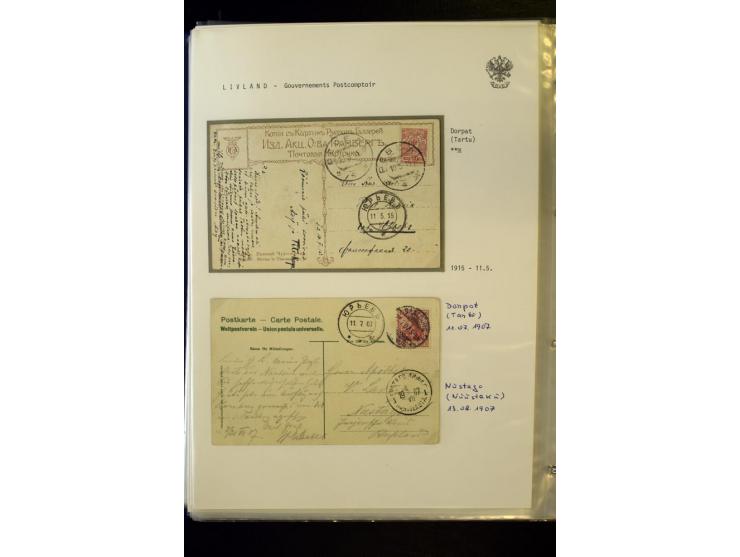 BRÜCKENSTEMPEL LIVLAND: 1904/17, über 30 Briefe und Karten, dabei viele R-Briefe, außerdem Ansichtskarten und Zensuren, zwei 